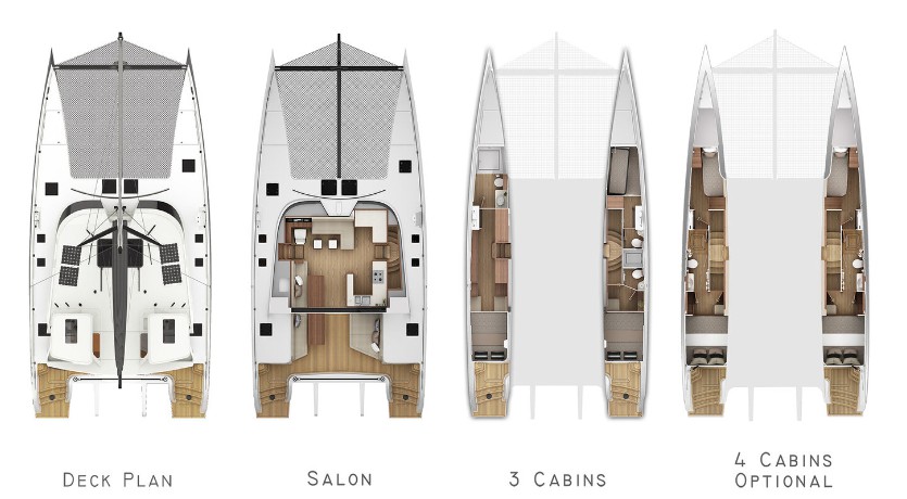 国产哈德森HH50豪华双体帆船设计图