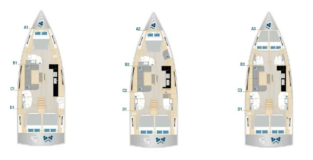 德国进口汉斯(Hanse)460私人帆船设计图