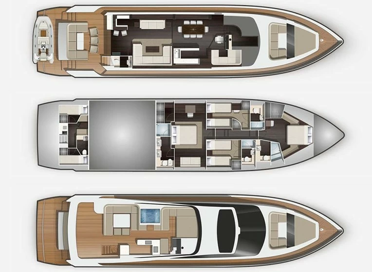 卡帝尔(Galeon)780Crystal飞桥游艇设计图