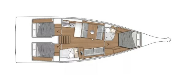 14.65米法国博纳多(Beneteau)锋仕44帆船布局图1