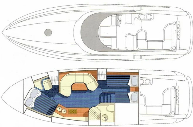 圣汐Portofino375二手游艇布局图图