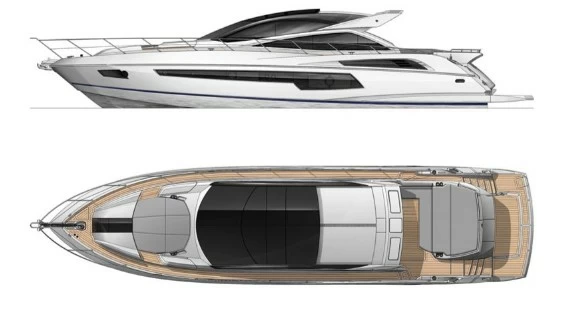 21米圣汐(Sunseeker)Predator68二手游艇布局图