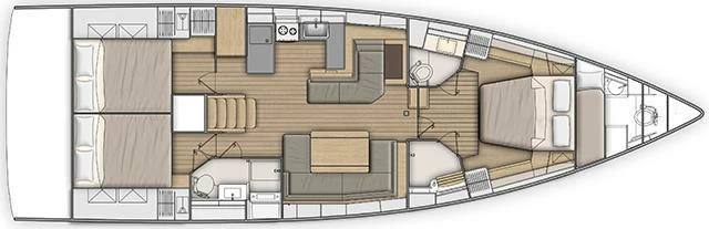 16米博纳多(Beneteau)遨享仕51.1远洋帆船布局图1