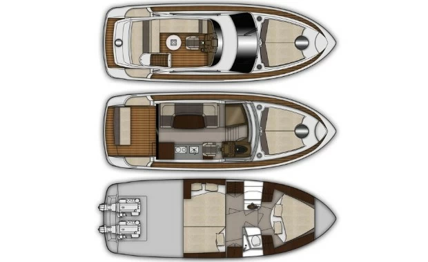 10米卡帝尔(Galeon)340小型游艇豪华布局图1