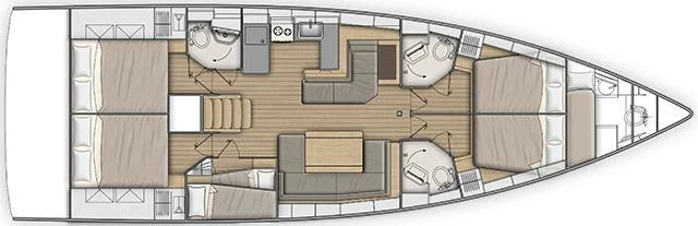 16米博纳多(Beneteau)遨享仕51.1远洋帆船布局图2
