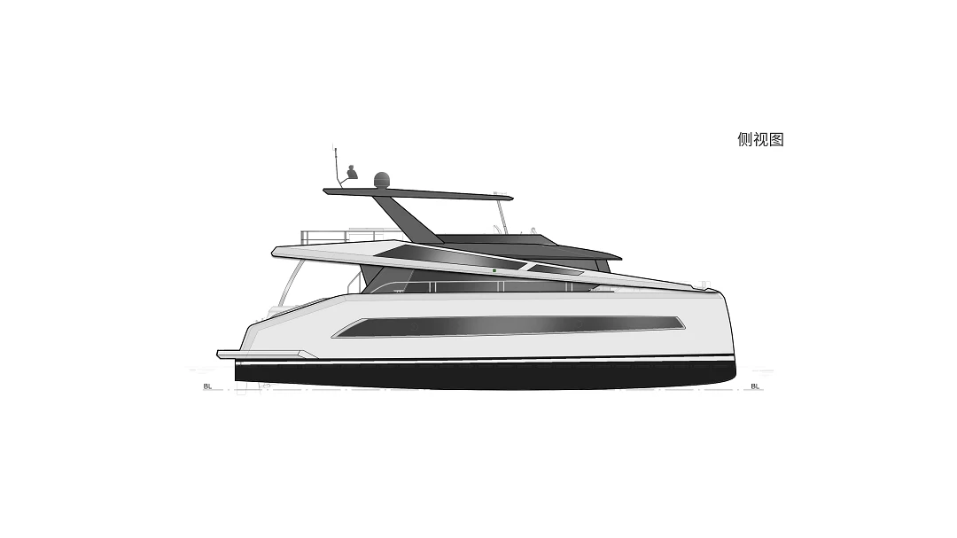 天行者Oceanwalker S60 豪华双体游艇侧视图