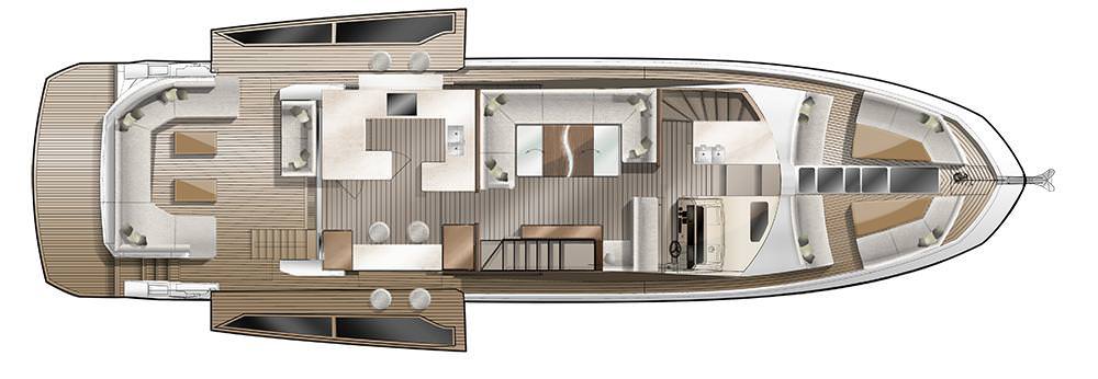 20米卡帝尔（Galeon）640豪华飞桥游艇设计图