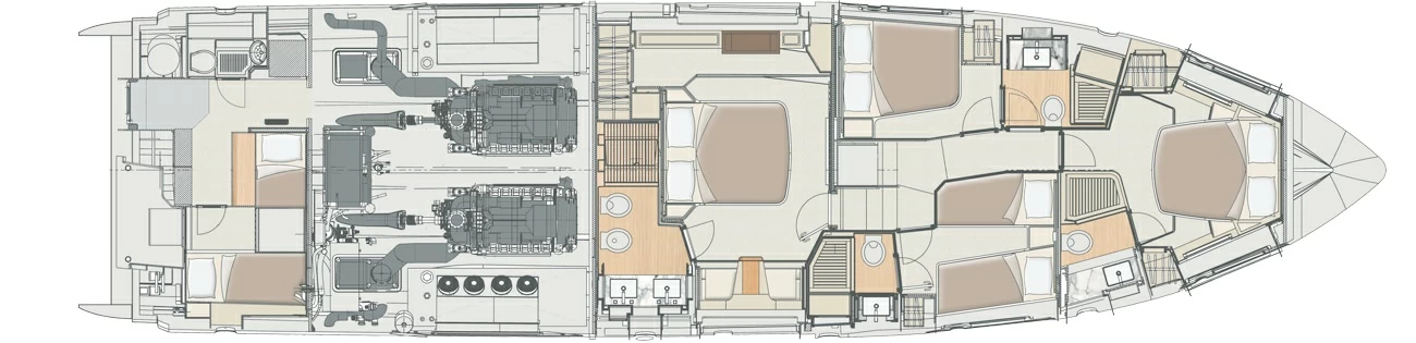 22米阿兹慕(Azimut)72飞桥游艇布局图2