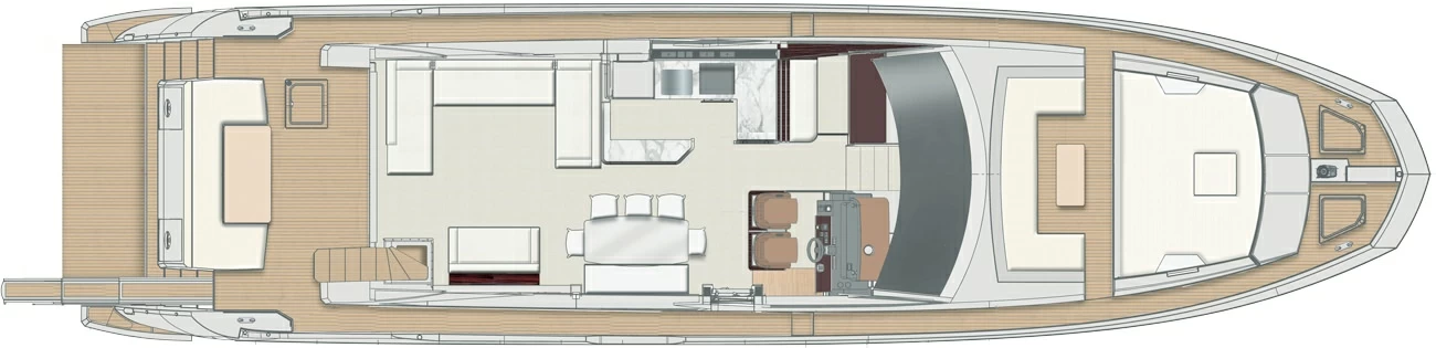 22米阿兹慕(Azimut)72飞桥游艇布局图1