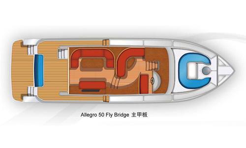 15米爱莱格（Allegro）50私人飞桥游艇布局图2
