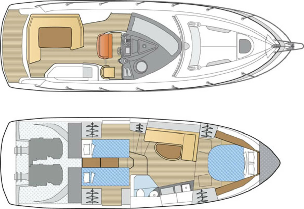 11米博纳多(Beneteau)GT38运动游艇布局图