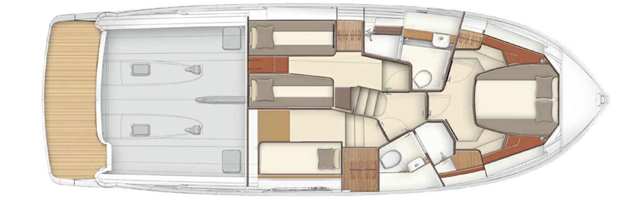 阿兹慕（Azimut）Magellano43飞桥游艇布局图2