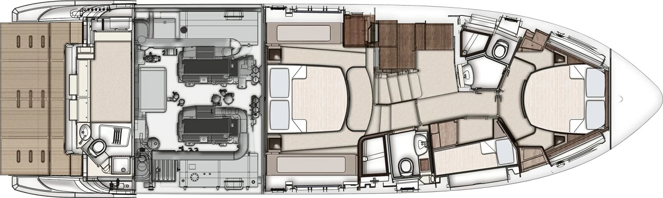 阿兹慕(Azimut)50飞桥游艇布局图2