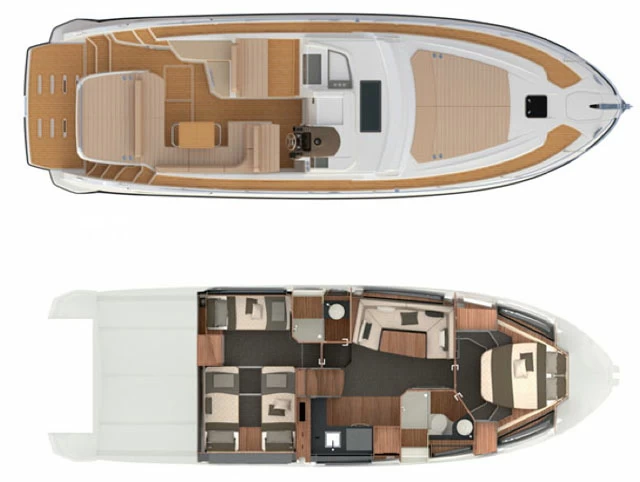 阿兹慕（Azimut）Atlantis43运动游艇布局图
