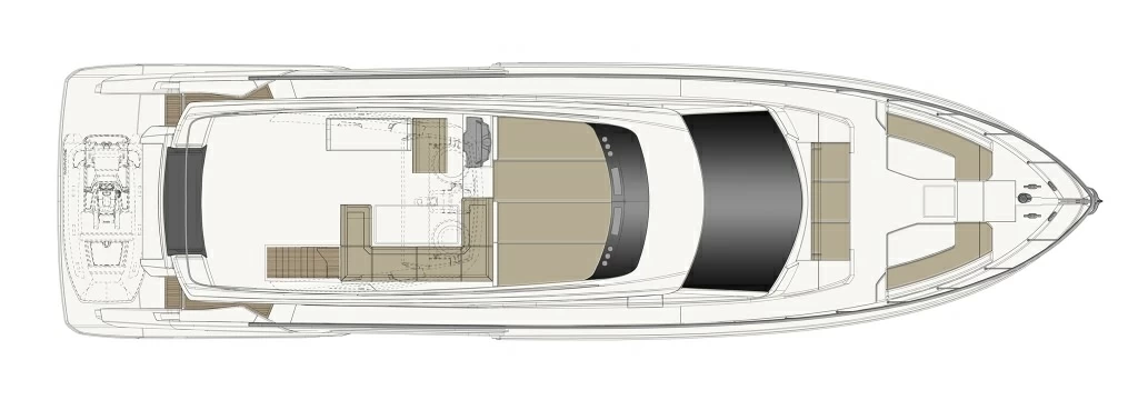 法拉帝(Ferretti)670私人飞桥游艇布局图