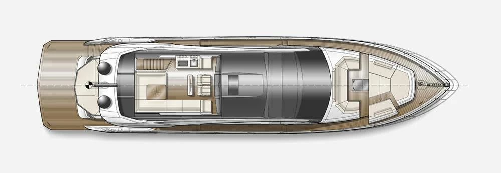 卡帝尔(Galeon)700Skydeck豪华游艇布局图1