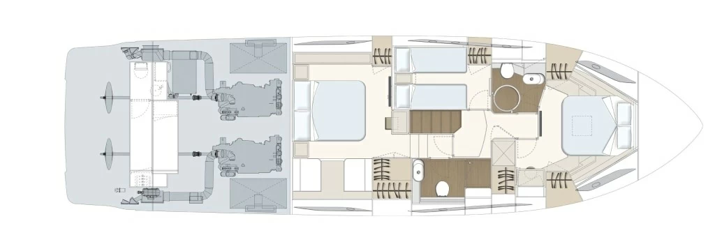 法拉帝(Ferretti)550飞桥游艇布局图2
