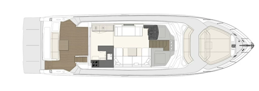 法拉帝(Ferretti)550飞桥游艇布局图1
