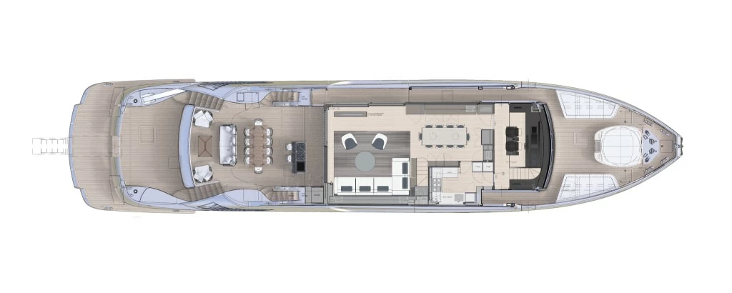 博星(Pershing)GTX116超级运动游艇布局图2