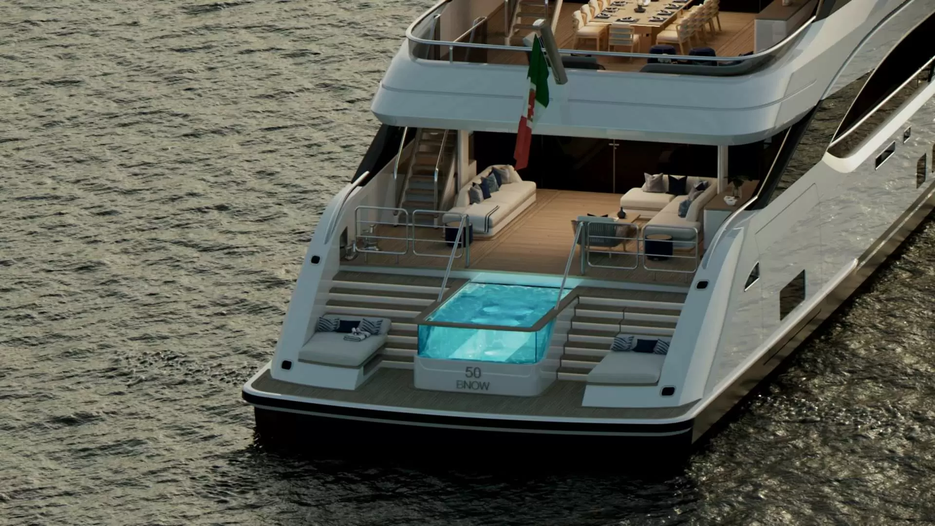 贝尼蒂（Benetti）B.Now 50M超级游艇船尾