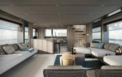 法拉帝(Ferretti)Infynito 90游艇沙龙区