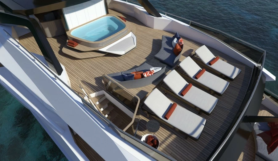 圣汐克(Sunseeker)50M Ocean超级探险游艇顶层甲板