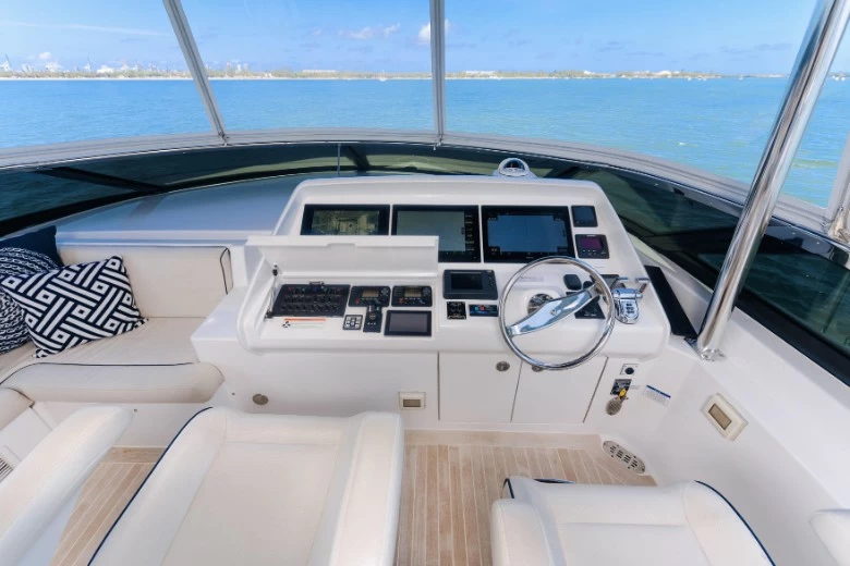 哈特雷斯(Hatteras)M75 Panacera二手飞桥游艇飞桥驾驶区